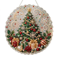 Diamond Painting Kit Christmas – 5D Suncatcher Hanging Decoration, 6 Designs
