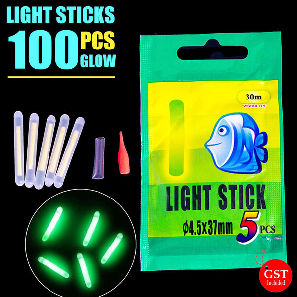 100X Chemical Light Fishing Fluorescent Glow Stick Clip On the Rod Tip GlowStick