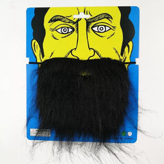 Fake Beard and Moustache - Black Synthetic Facial Hair for Costume and Dress Up