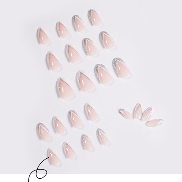 24pcs Fake Nails Reusable Stick On Nails Press on Full Cover False Nail Tips