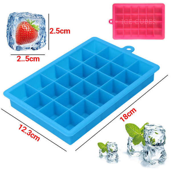 Silicone 24 Grids Ice Cube Tray Mold Maker Tool Square