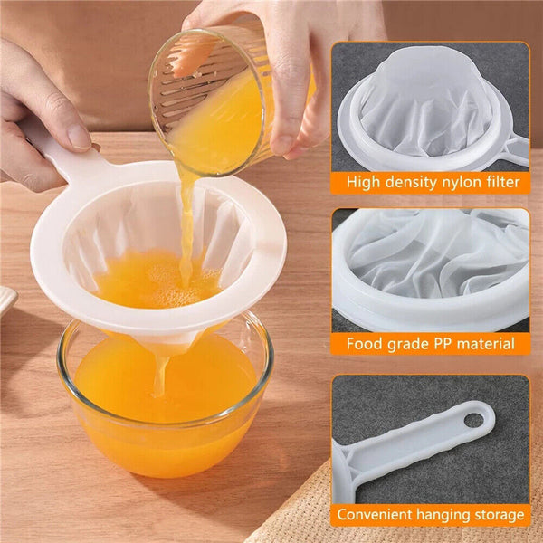 Ultra fine Nylon Mesh Filter Strainer Spoon Kitchen Soy Milk Coffee Milk Yogurt