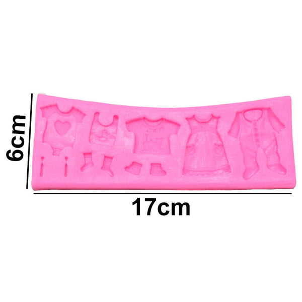 3D Baby Clothes Cake Decorating Fondant Mould Silicone Baking Mold Chocolate RAU