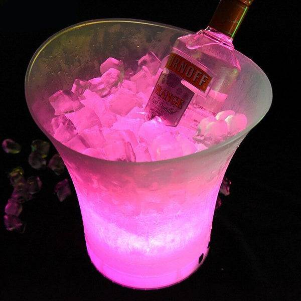 2pcs 5L LEDICE BUCKET Colour Changing Champagne Wine Drinks Cooler Light Glowing