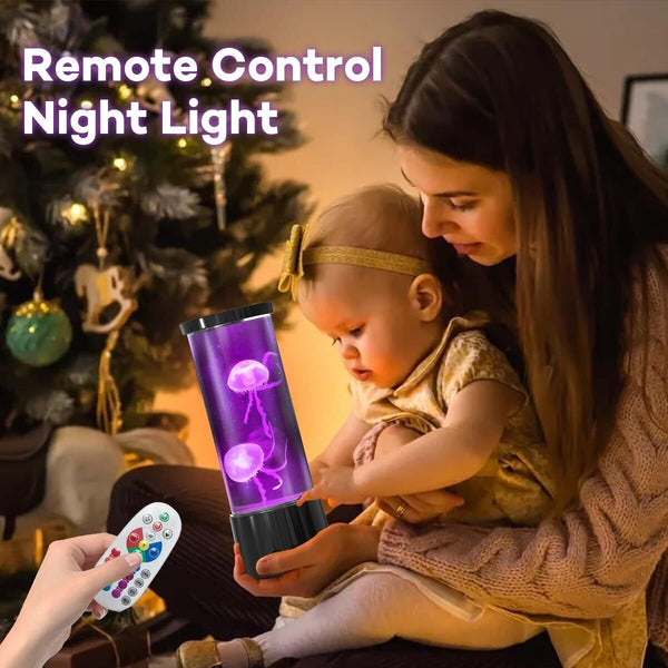 Jellyfish Lava Lamp Night Light Decor 17 Color Changing+Remote Aquarium Tank
