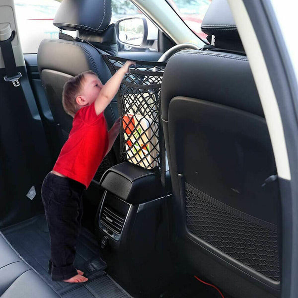 3PCS Car Storage Net Elastic Mesh Pocket Organiser Cargo Trunk Seat Storage Bag