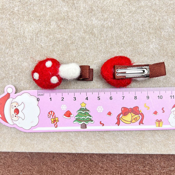 Autumn Winter Cute Mushroom Sheep Felt Hair Clip Children's Hair Accessories