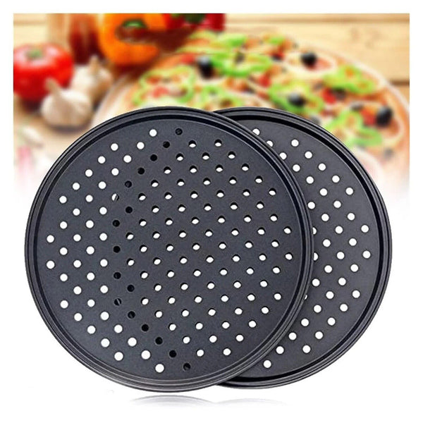 Pizza Pan Non-Stick Crisper Tray Oven Baking Bakeware with Holes Pizza Trays AU