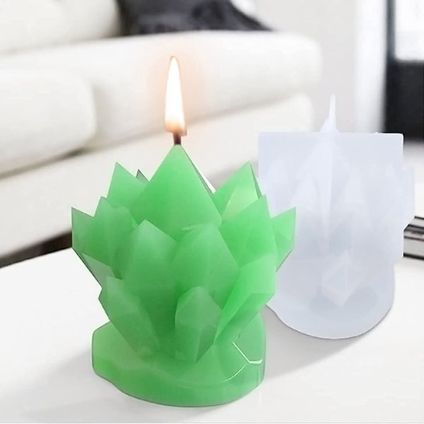 3D Crystal Cluster Candle Mold Silicone Mould DIY Candlestick Fondant Soap