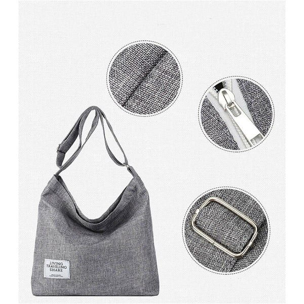 2PCS Women's Canvas Shoulder Bag Set – Large Everyday Tote Bags