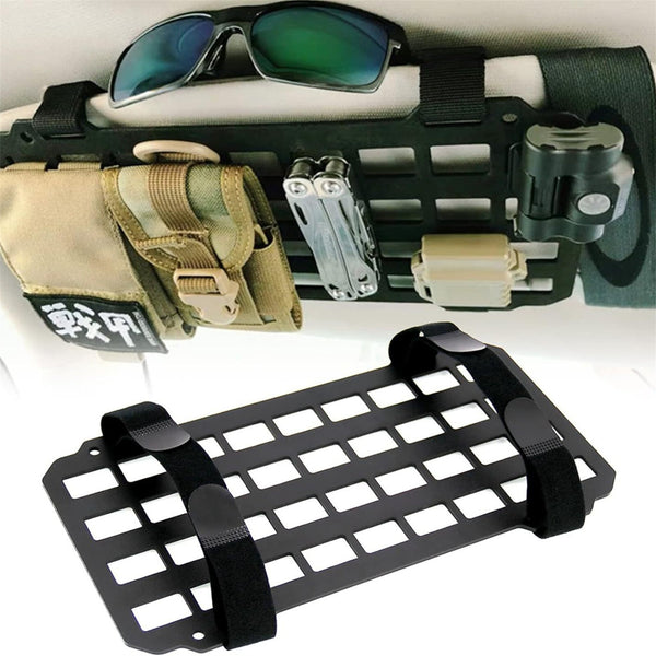 Car Sun Visor Organiser Panel Storage Holder Rigid Tactical Rack Black