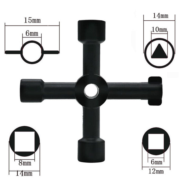 4 in 1 Multifunctional Cross Key for Train Cabinet Elevator Triangle Square AU