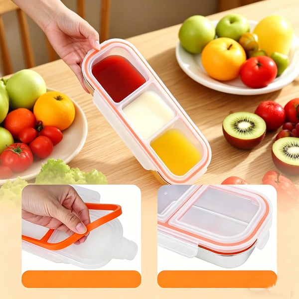 Stainless Steel Snack Container with Lid Lunchbox Food Storage Container 600ml