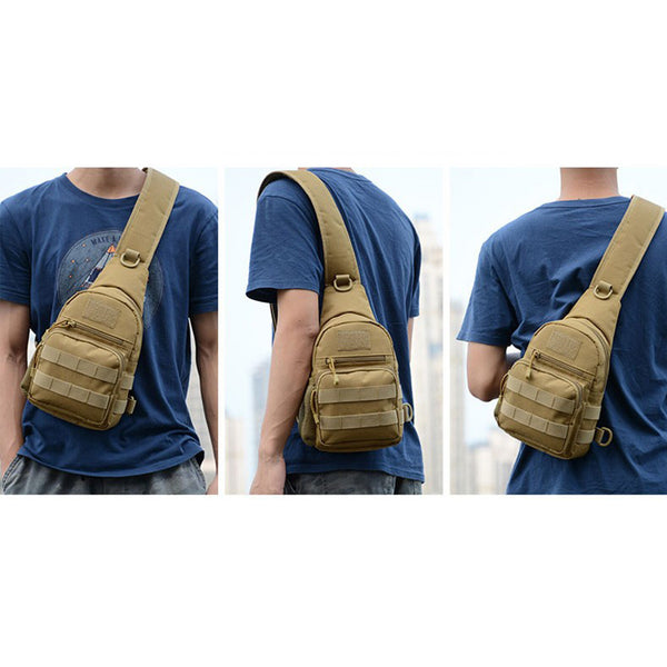 2PCS Men's Sling Bag Crossbody Chest Bag Outdoor Travel Shoulder Backpack