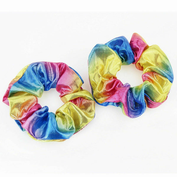 40X Metallic Glitter Scrunchies Ladies Hair Band Elastic Scrunchy Hair Tie Ring