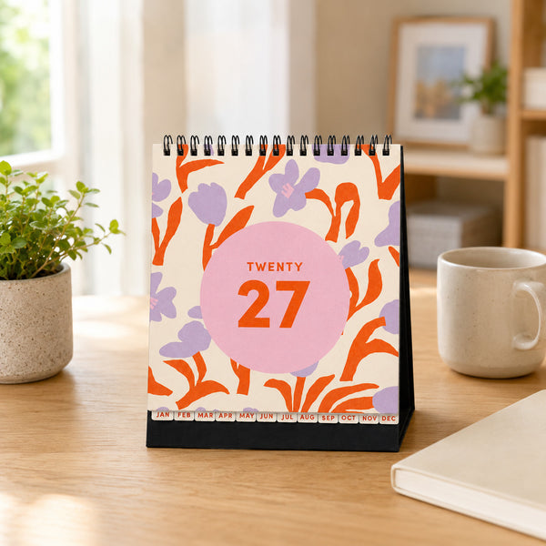 2027 Desk Calendar Month to View Monthly Planner Stand Up with Tabs Office Home