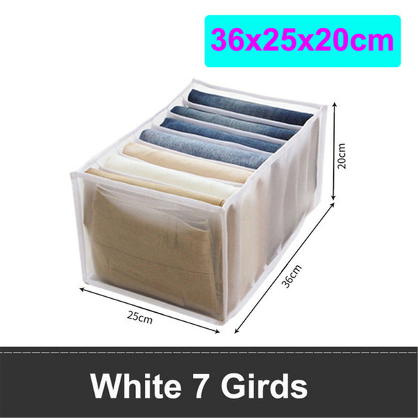 7 Grids Clothes Storage Bag Jeans Pants Drawer Organizer Divider Boxes Foldable