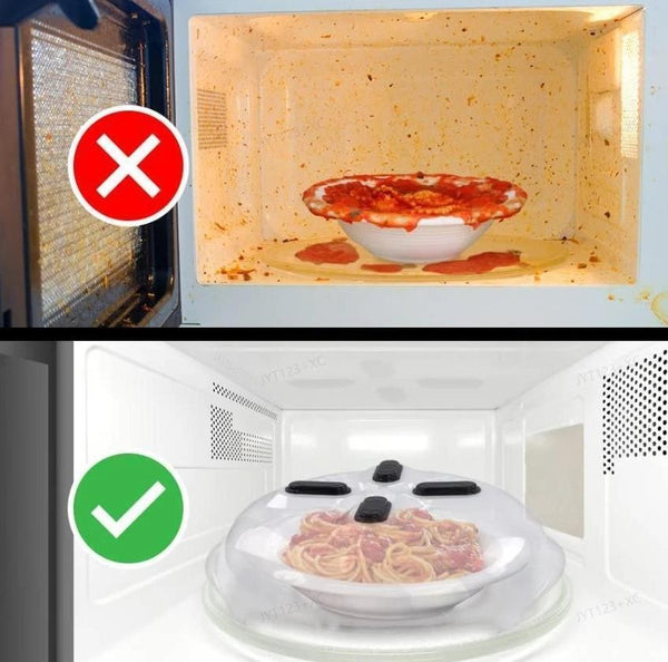 Microwave Splatter Cover Food Splash Lid with Steam Vent Clear Microwave Plate Cover