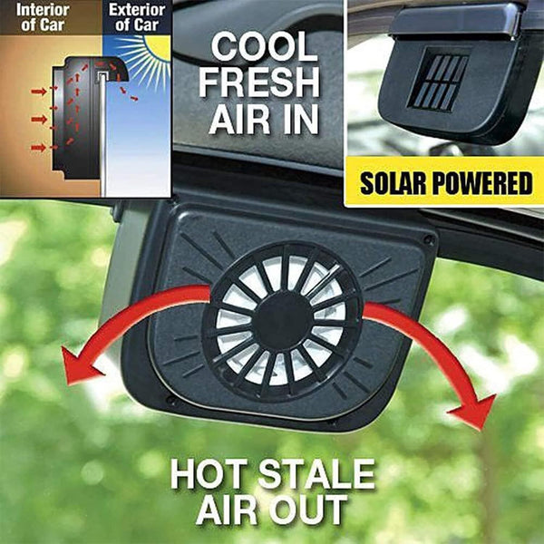 Solar Power Car Window Fan Auto Ventilator Air Vent Vehicle Exhaust Ventilation