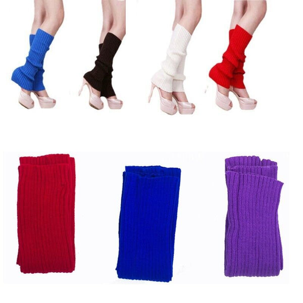 Women’s Knitted Leg Warmers 80s Dance Disco Party Costume Socks