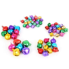 50PCS jingle bells aluminium beads 8mm christmas decoration mixed colours charms