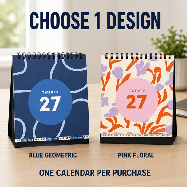 2027 Desk Calendar Month to View Monthly Planner Stand Up with Tabs Office Home