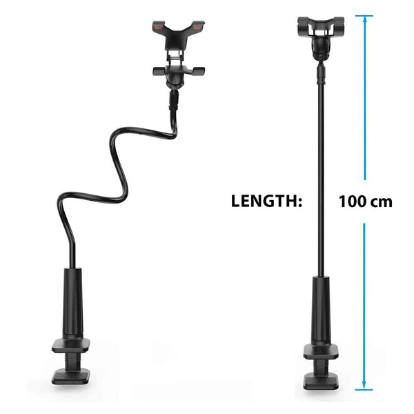 Gooseneck Phone Holder Bed Mount | Flexible 360° Rotating Clip Stand for Desk & Sofa