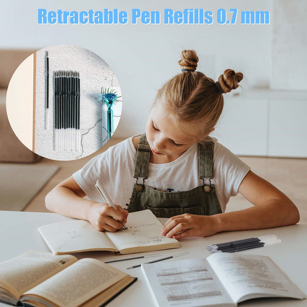 100 Pcs 0.7mm Refills for Retractable/Press Ballpoint Pens. Blue Instru AU STOCK