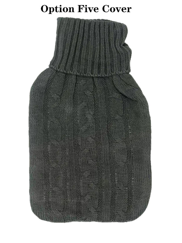 2L Hot Water Bottle Winter Warm Natural Rubber Bag Relaxing Warmer and COVER