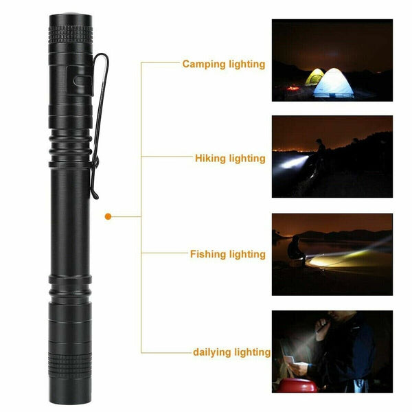 4x Mini Light Pen Micro Tiny Penlight Small LED Torch Tactical Flashlight Bright