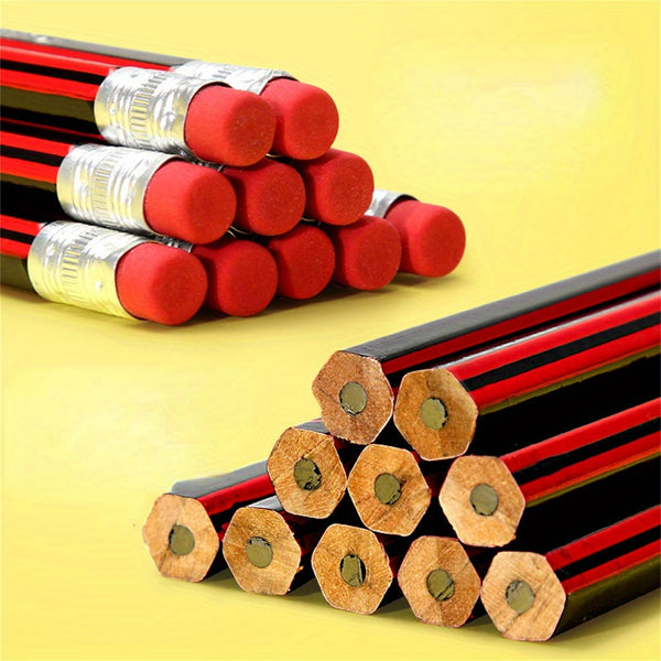 40 Pack HB Wooden Pencils with Erasers – Hexagonal Graphite Pencils for Writing, Drawing and School Use