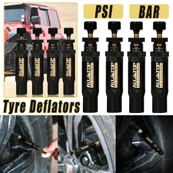 4PCS Tyre Deflators Air Quick Deflator 10~30 PSI Tire Valve Core Tool Portable