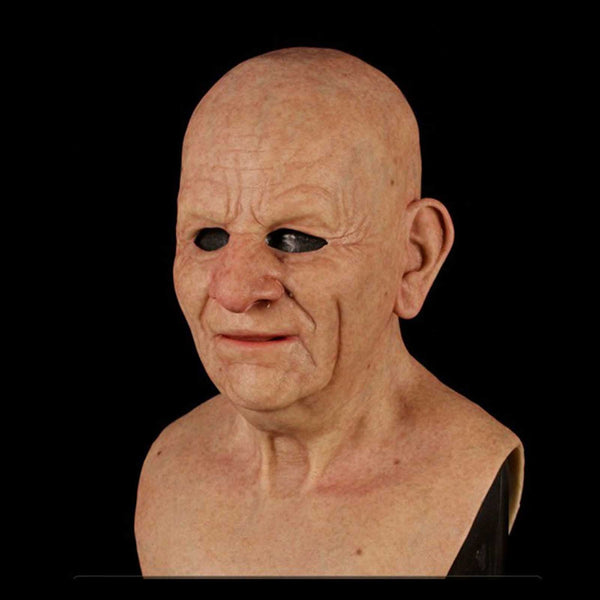 Bald Old Man Wrinkle Mask Latex Halloween Party Cosplay Disguise Face Mask Props
