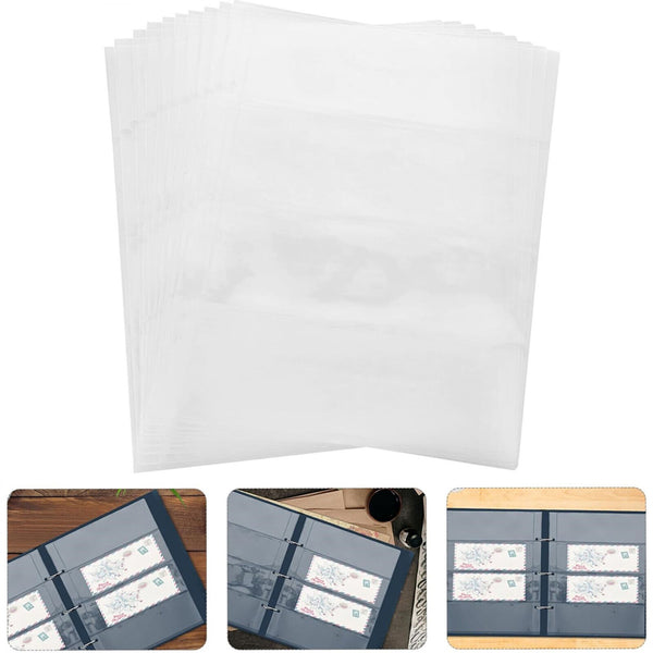 10PCS Paper Money Banknote Folders 4 Pockets Pages Album Sleeves Storage Note AU