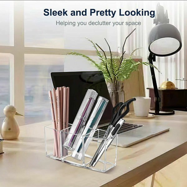 2pcs Clear Acrylic Makeup Brush Holder | Dustproof Cosmetic Organizer Storage Case