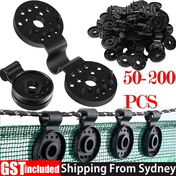 UP 200X Shade Cloth Plastic Clips Round Plastic Black Clips for Sun Shade Net AU