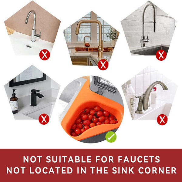 Swan Drain Basket Punch Free Kitchen Sink Filter Organizer Strainer Holder Tool