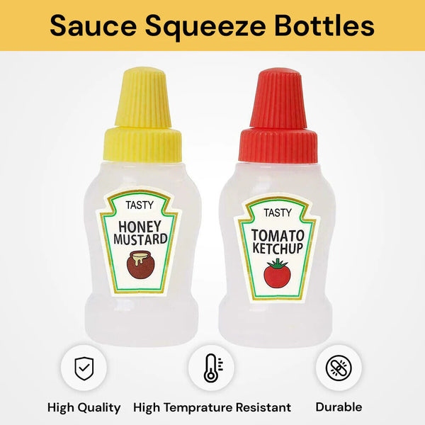 2X Mini BBQ Squeeze Bottle Sauce Bottles Ketchup Mustard Condiment Dispenser AU
