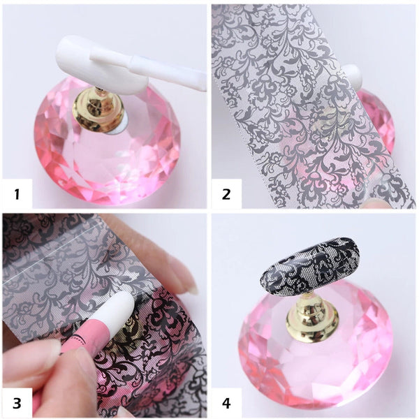 Galaxy Marble Transfer Foil Paper Star Glue Nail Art Stickers