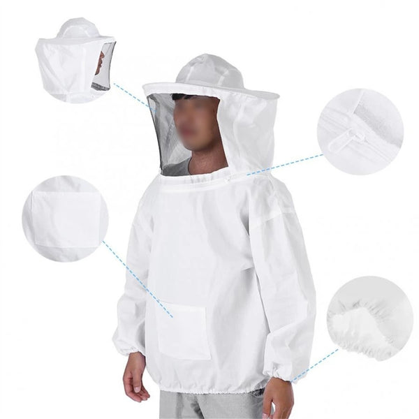 Beekeeping Suit with Veil Hat | Protective Smock Jacket Bee Keeping Coat