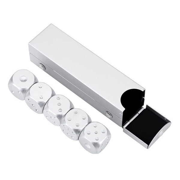 5pcs Aluminum Dice Set Send Box Metal Gifts Portable Six Sided Dice Game Dice AU