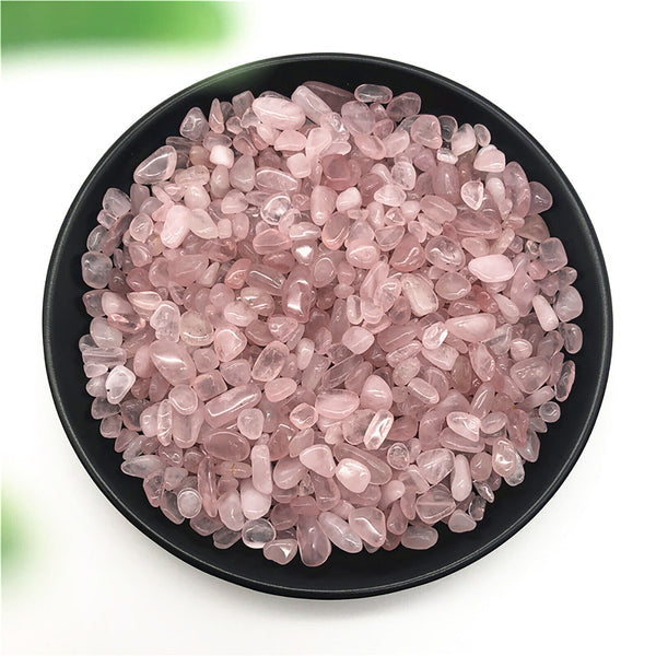 100g-1kg  Rose Quartz Mini Crystal Chips Pink Gemstone Polished Stones Bulk Deco