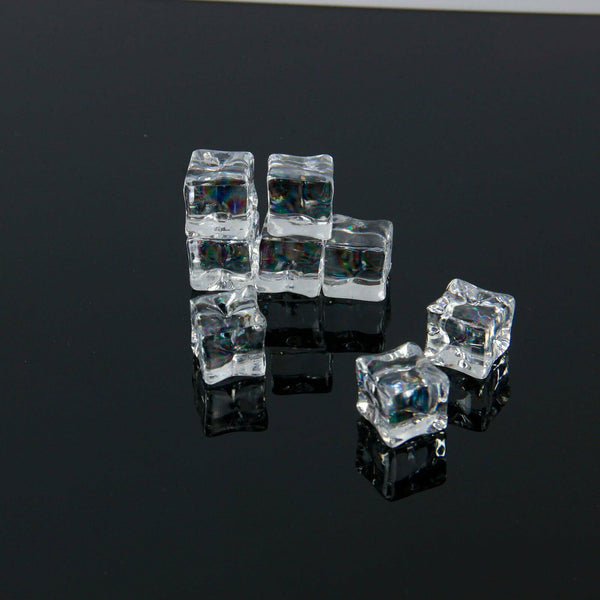 50X Fake Acrylic Ice Cubes Artificial Wedding Party Photography Display Clear AU