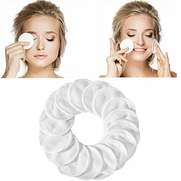 32pcs Reusable Makeup Remover Pads with Laundry Bag | Bamboo Cotton Rounds for Face Cleansing