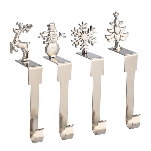 4 Pcs Christmas Stocking Hanger Fireplace Clip Metal Holder Hooks Xmas Tools AU