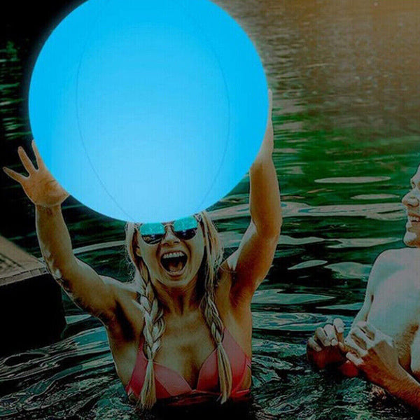 Outdoor Inflatable Beach Ball LED Light Swimming Pool Party Water Game Toys AU