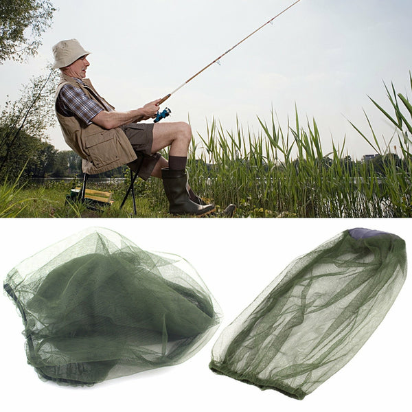 Mosquito Head Net – Fine Mesh Insect Protector Hat Net for Fishing, Hiking & Outdoors
