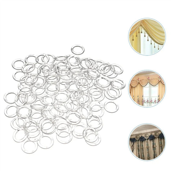 UP 500PCS 13mm Clear Plastic Roman Blind Curtain Rings O-Rings for Roman Shades