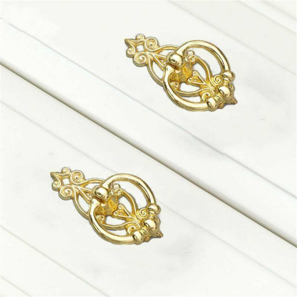 10PCS Vintage Handles Cabinet Drawer Cupboard Door Iron Knob Gold Pull New AUS