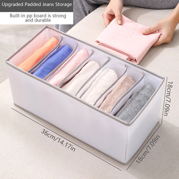 7 Grids Clothes Storage Bag Jeans Pants Drawer Organizer Divider Boxes Foldable